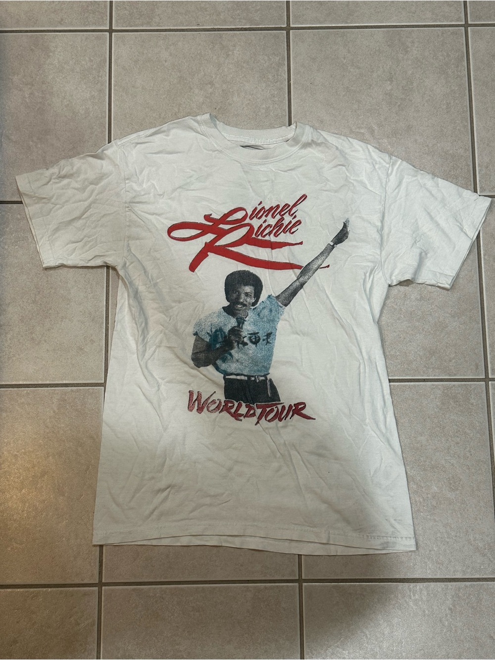 Lionel Richie White Graphic 'World Tour' Men's T-Shirt